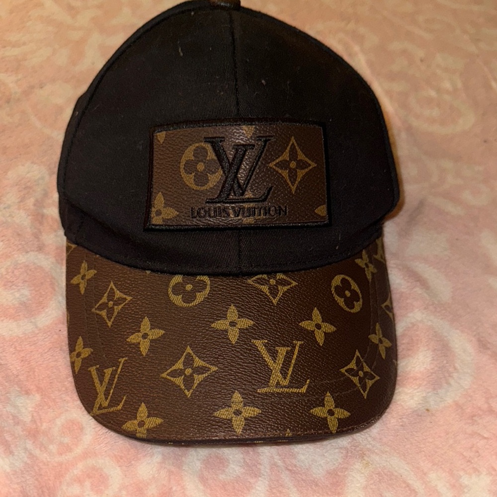 Copy- Louis Vuitton Black and Brown Monogram Cap